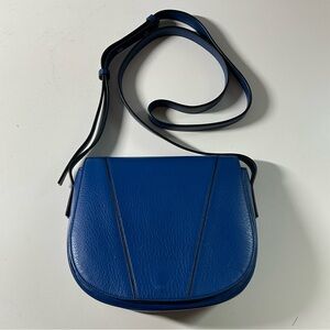 Vince Blue Leather Crossbody Saddle Bag